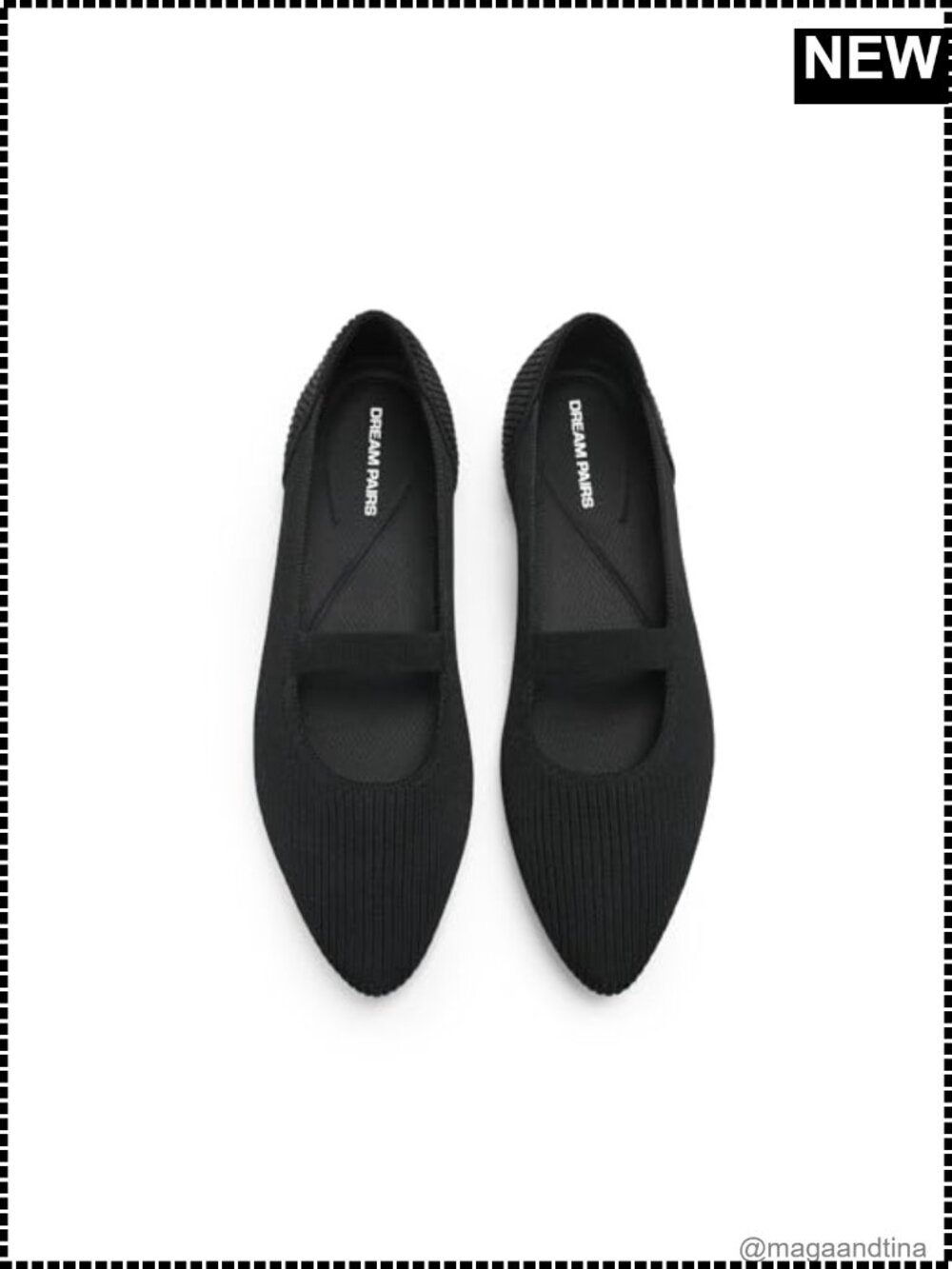 Women's Pointed Toe Mary Jane Flats Dressy Slip-On Knit Comfort Shoes